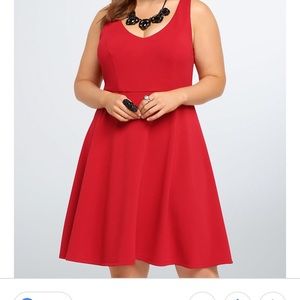 Torrid v-neck textured red skater dress sz 6X